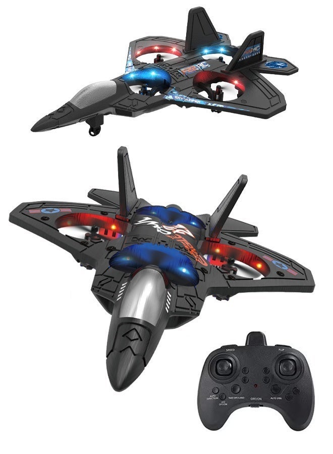 KORAX RC Aeroplane 2.4GHz Remote Control Quadcopter Floating Fighter Plane – RTF Airplane Toy With Colored Lights And USB Charging, Ideal For Beginners, Kids, And Adults with Battery - Image 1